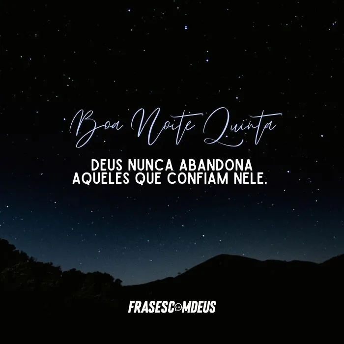 frase de Boa Noite Quinta