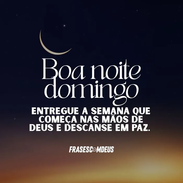 frases de Boa noite domingo