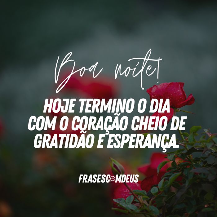 mensagens de Boa noite com gratidão