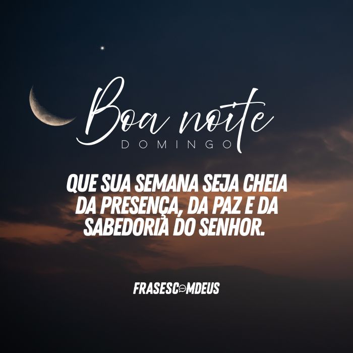 mensagens de Boa noite domingo