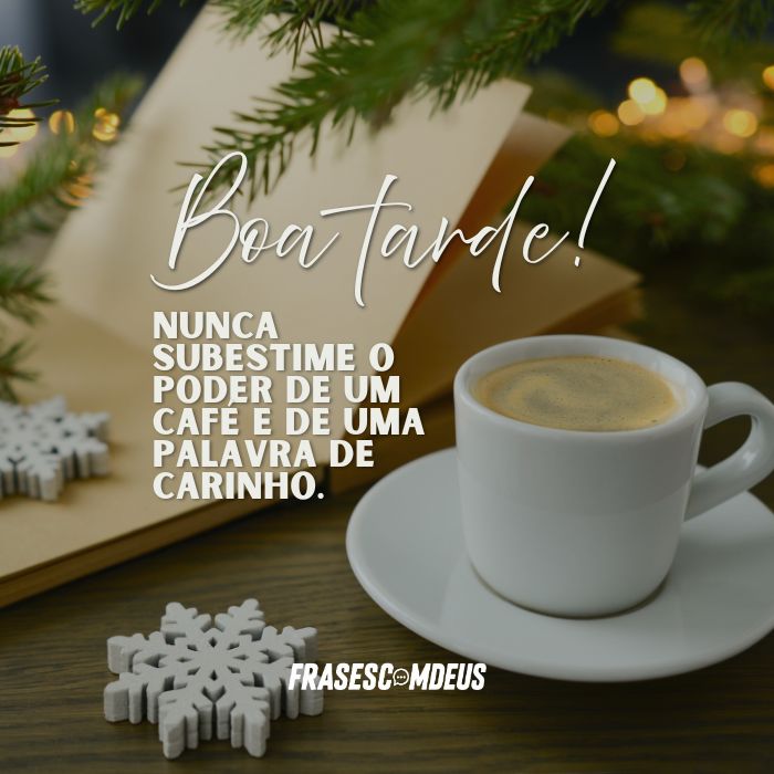 palavra de boa tarde com café